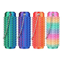 4 Pcs Fidget Stim Keychain Set, Anxiety Stress Relief Sensory Tool, 3D Printed PLA Dual Tone Portable Grippie Tool