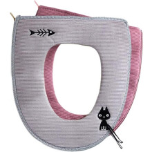 Toilet Seat Cover with Zipper, 2-Pack, 36 x 40 cm, Velour Top & Waterproof PU Base for All-Season Comfort