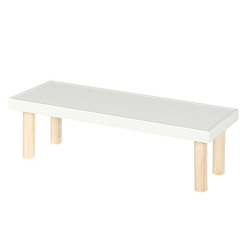 Small Planter Stand, Solid Wood Bench Style Display for Indoor Outdoor Plants & Decor