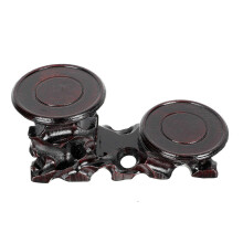 Supporto per vaso da fiori in legno intagliato, base in legno di caffè, 20 cm