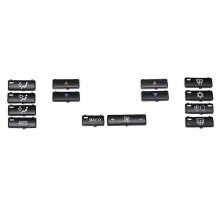 14-teiliges Set Schalterabdeckungen kompatibel mit BMW X5 E53 E39 für Klimaanlagensteuerung, Schwarz, ABS+PC