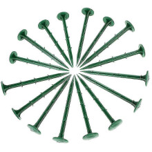 Grüne Kunststoff-Gartenpfähle, 150 Stück, 11 cm lange Erdspieße für den Außenbereich, geeignet für Zelte und Gartengestaltung
