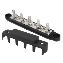 250A M8 5 Pin Battery Busbar DC 12V-48V High Current Power Distribution Block for Automotive & Marine Electrical Systems