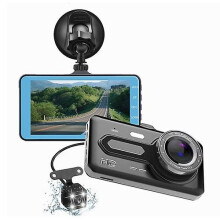 Dual-Objektiv-Dashcam mit 4-Zoll-Bildschirm, 1080p-Aufnahme vorne und hinten sowie Parküberwachung