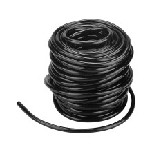 Schwarzer, hochbelastbarer, flexibler PVC-Gartenschlauch, 20 m, 6 mm Durchmesser, für Rasen-, Landwirtschafts- und Bewässerungsanlagen