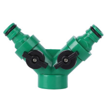 Two Way Pipe Divider Hose Splitter Garden Water Tap Adapter With Control Valves for Gardening Car Wash