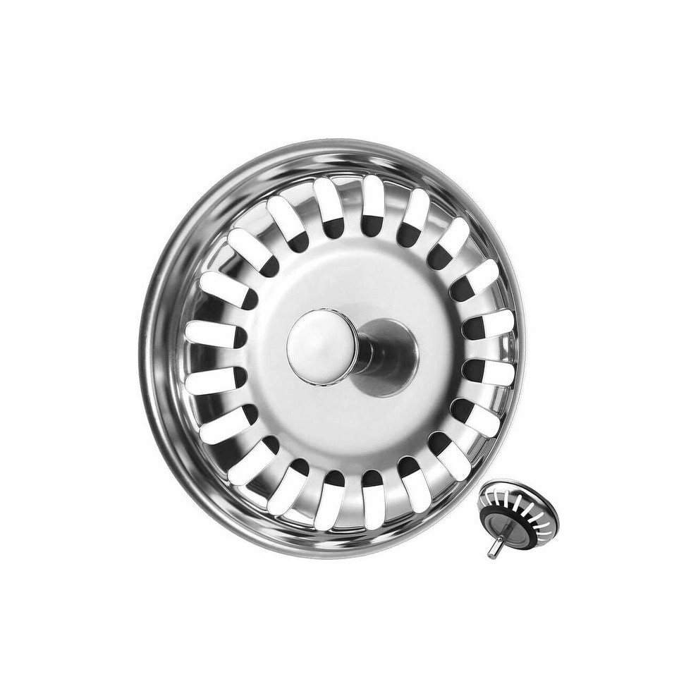 Kitchen Sink Strainer And Stopper Compatible With 80Mm Drains, Stainless Steel With Rubber Seal For Waste Filtration 6966168055785