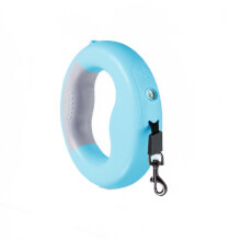 Guinzaglio retrattile automatico per cani con luce in ABS, corda di trazione da 3 metri, blu, accessorio per trasportino per animali domestici