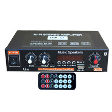 Bluetooth-versterker compatibel met home cinema-systemen, 50W+50W stereo-uitgang met draadloze afstandsbediening en kleurenscherm.