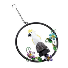 Solar Wind Bell Lamp with Parrot Design for Outdoor Garden Decor, Waterproof Solar Powered Light