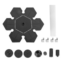 Op zonne-energie werkende vogelbadfontein met 4 sproeiers en een sproeihoogte van 50-60 cm voor buiten in de tuin.