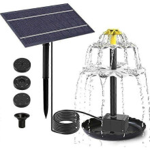 Solarbrunnen-Pumpenset mit separatem Bedienfeld und 4 Düsen für Vogeltränke und Gartenbrunnen