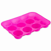 Silikonowa forma do muffinek, 12-filiżankowa, nieprzywierająca, do pieczenia, nadaje się do piekarnika, zamrażarki i zmywarki