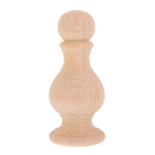 Roman Column Wooden Finials for Furniture, Beige Solid Wood Curtain Rod & Bedpost Decor