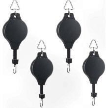 Retractable Plant Hook Hangers 4 Pack, Adjustable Nylon Strap for Hanging Pots & Bird Feeders