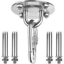 Kit di ganci per amaca in acciaio inox con portata di 450 kg, antiruggine, per sedia sospesa o altalena.