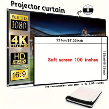 Projection Screen, Large Hanging Indoor Outdoor Foldable, No Drilling Mounting with Rope