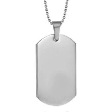Collana con targhetta militare e catena a perline rotonde, ciondolo a targhetta in acciaio al titanio per uso quotidiano.