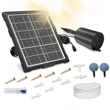 Zonne-energie vijverbeluchter met 3 standen, luchtpomp op zonne-energie, geluidsarm, IP68 waterdicht voor tuinvijvers.