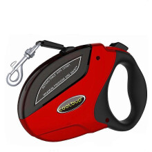 Guinzaglio retrattile per cani di taglia grande fino a 50 kg, corda da 5 metri con blocco automatico, rosso