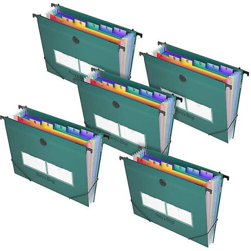 Hanging File Folder with Extendable Hook, 35 Colour-Coded Pockets, Accordion Expanding File Organiser for Office Document Storage