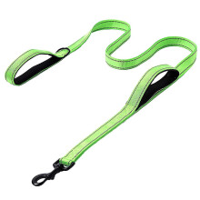 Guinzaglio per cani in nylon con 2 maniglie imbottite e strisce riflettenti per passeggiate notturne, 1,8 m