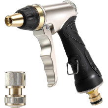 Pistolet pulvérisateur avec buse en laiton, haute pression réglable pour l'arrosage et le nettoyage du jardin