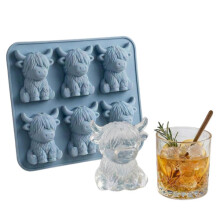 Highland Cow Ice Mold Cute 3D Silicone Ice Cube Tray for Whiskey Cocktails