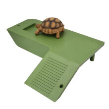 SENZEAL Terras met trapleuning in de vorm van een zeeschildpad voor een landschapsplatform in een schildpaddentank, groen