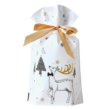 Sacs cadeaux de Noël réutilisables à cordon – Lot de 50