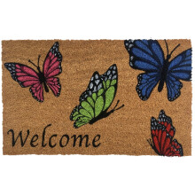 Kokosová rohožka Welcome Butterflies 18x30 palců