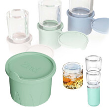 Forma de gelo de silicone com tampa – Moldes cilíndricos ocos