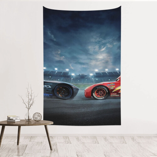 Lightning McQueen Polyester Tapestry Wall Hanging