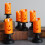 Halloween LED-kurpitsakanttilat, 3 kpl, oranssit 1