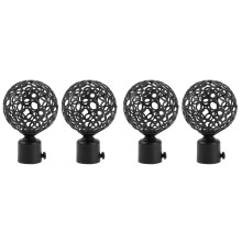 4 embouts de tringle Ă rideaux en fer noir