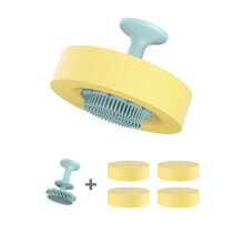Éponge à vaisselle avec ventouse et brosse amovible