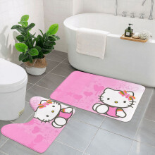 Zestaw dywaników łazienkowych Hello Kitty 2-częściowy – antypoślizgowy,