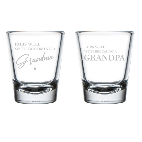 2 bicchierini da shot da 50 ml per festeggiare con i nonni.