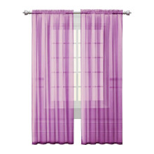 Tende in voile trasparente viola, 39,4 x 78,7 pollici, con passante per asta.