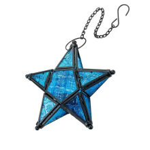 European Star Glass Hanging Candle Holder