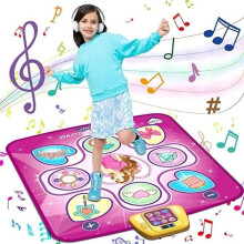 Muzikale dansmat voor kinderen van 3-8 jaar met led-display, kerst-/verjaardagscadeau voor jongens en meisjes (paars)
