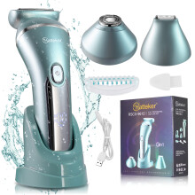 Aparato de afeitado y depilación Hatteker para mujer: cara, axilas y zona del bikini, IPX7, azul