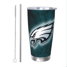 Copo térmico de aço inoxidável de 591 ml (20 oz) do time de futebol americano Eagles