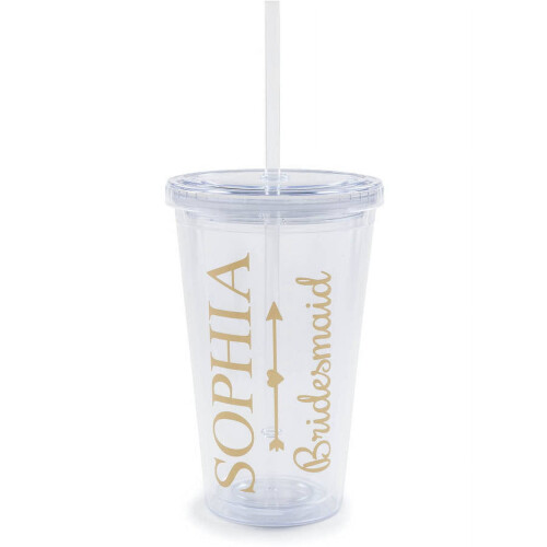 Copo de acrílico personalizado para madrinhas