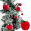 Ensemble de 6 pendentifs de Noël en forme de pomme rouge floquée 1