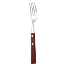 Stainless Steel Cutlery Set with Wooden Handles 24-Piece