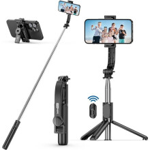 3-in-1 selfiestick, uitschuifbare selfiestick, verstelbare monopod met afneembare afstandsbediening voor iPhone