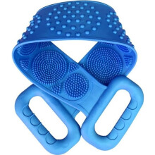 Siliconen rugborstel, siliconen lichaamsmassageborstel voor onder de douche of in bad - blauw