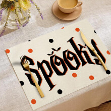Halloween linnen placemats Trick-or-Treat set 30x45cm