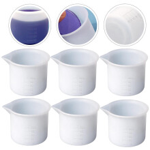 Lot de 8 tasses à mesurer en silicone époxy, 50 ml